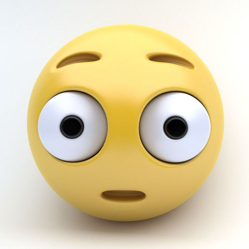 Emoticon SURPRISED Low-poly 3D model