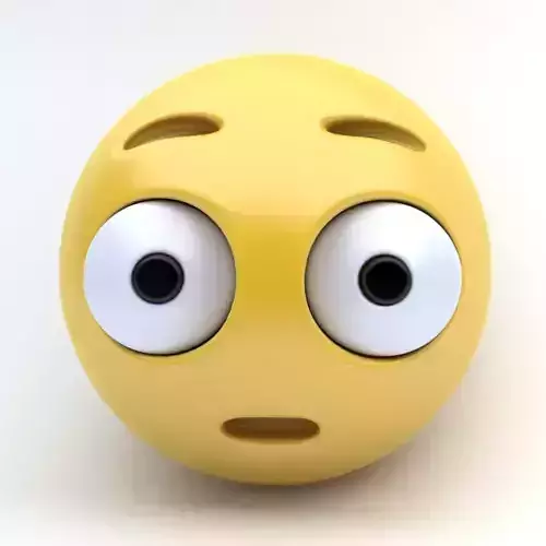 Emoticon SURPRISED Low-poly 3D model
