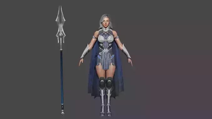 Valkyrie Low-poly 3D model
