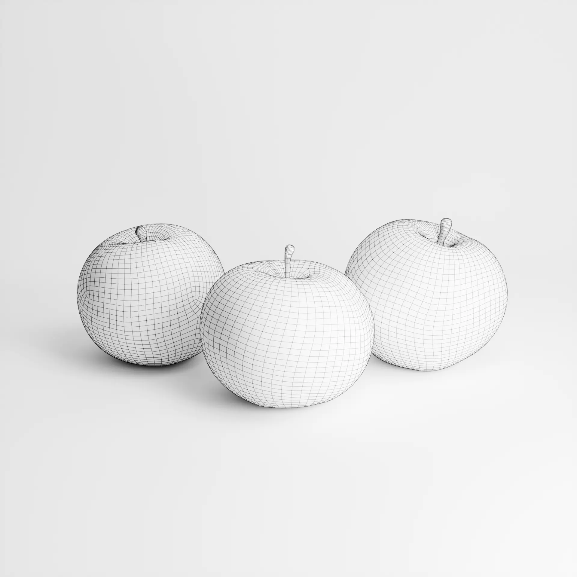 Apples Imperial Set Low-poly 3D model_7