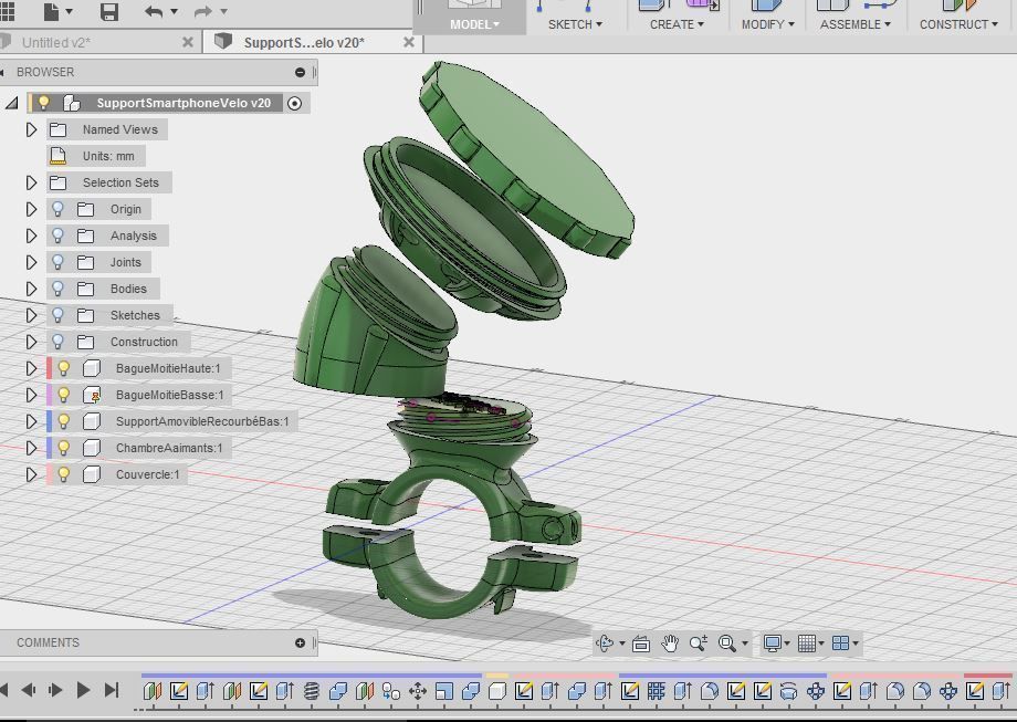 Bike or Bicycle magnetic smartphone support 3D print model_3