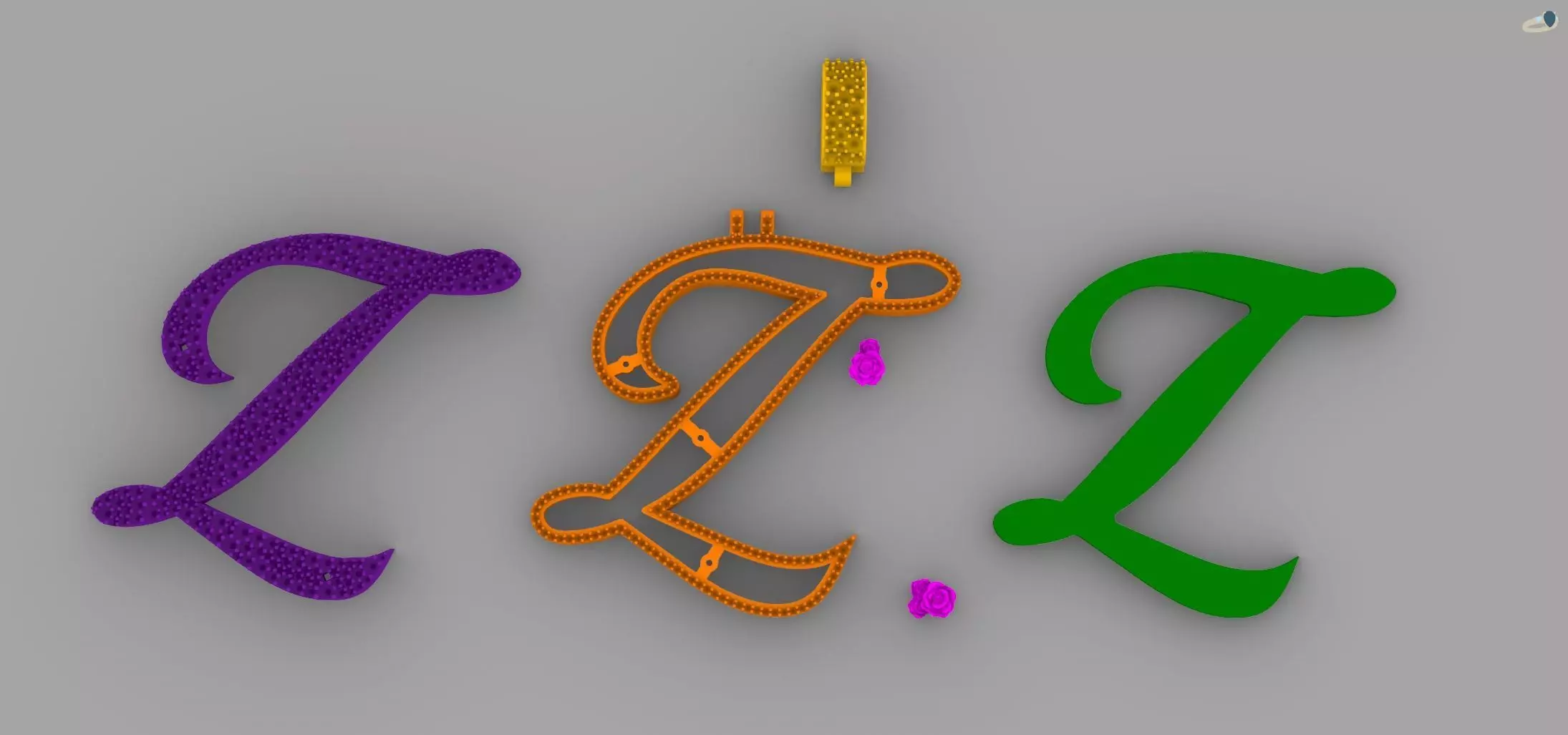 Z Pendant 3D print model_7