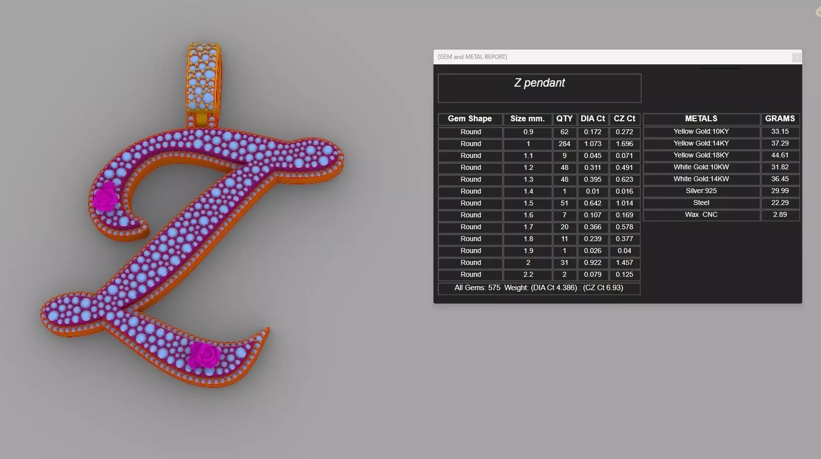 Z Pendant 3D print model_9