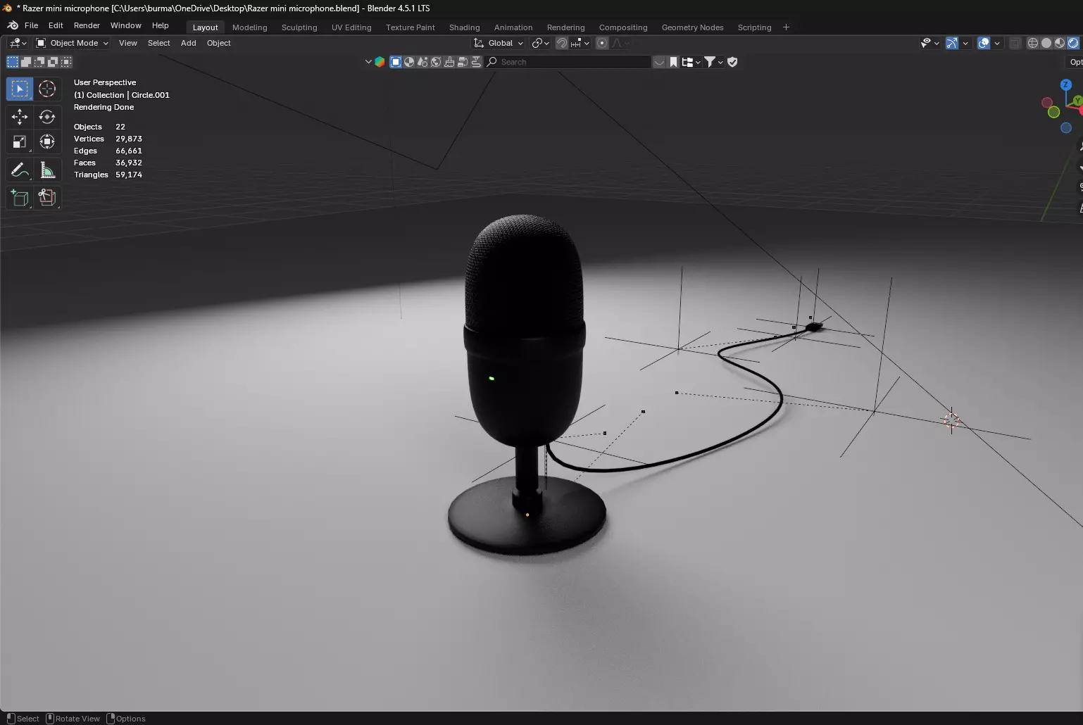 Razer Seiren Mini Realistic Low-Poly 3D Low-poly 3D model_6