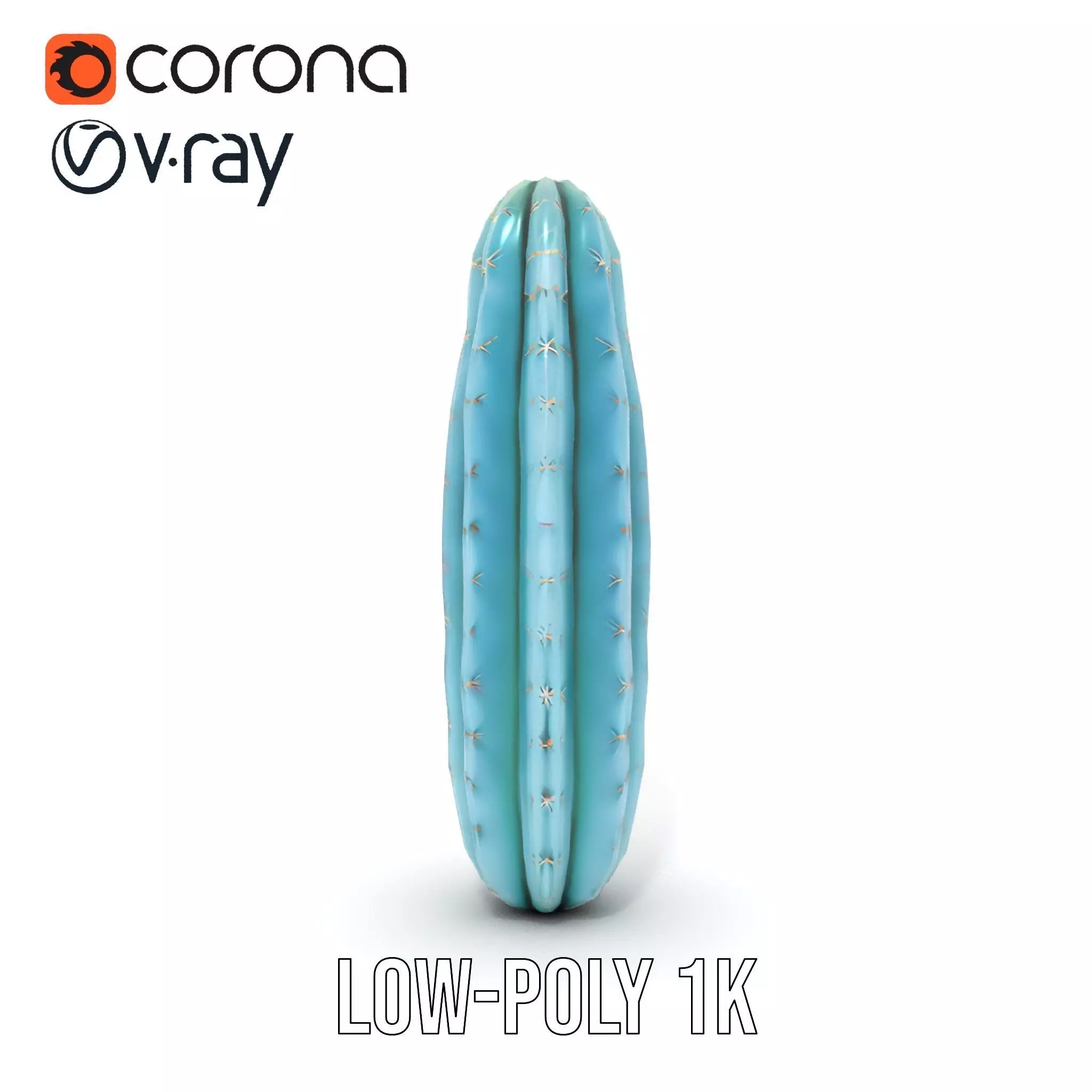 Tall Cactus Green model pack Low-poly 3D model_20