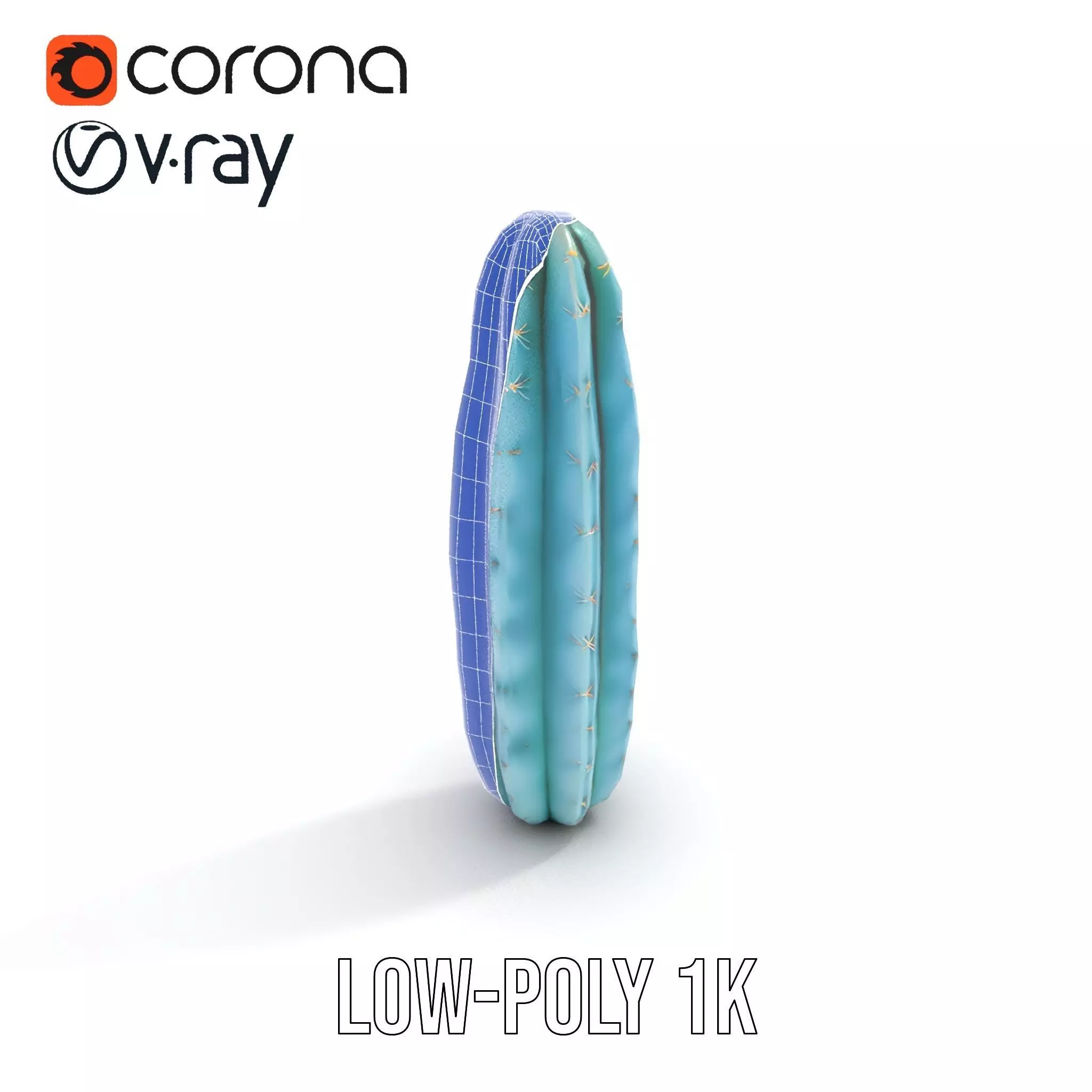 Tall Cactus Green model pack Low-poly 3D model_17