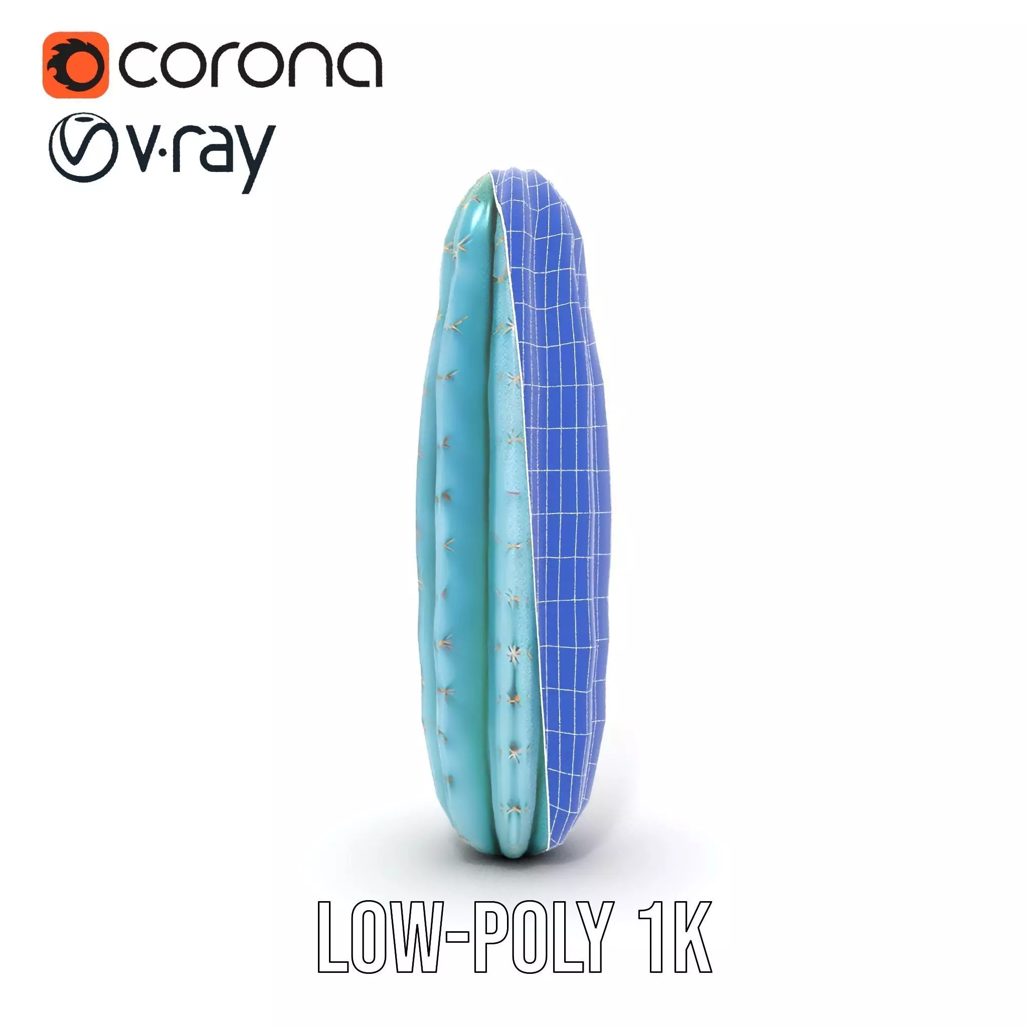 Tall Cactus Green model pack Low-poly 3D model_30