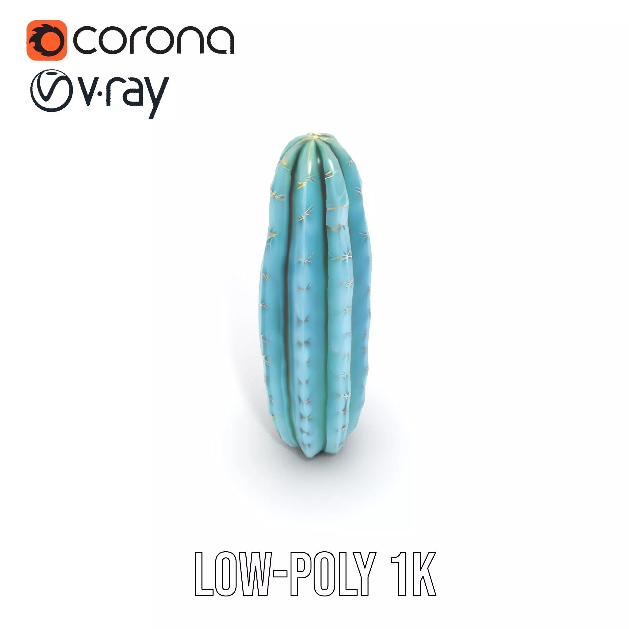 Tall Cactus Green model pack Low-poly 3D model_9