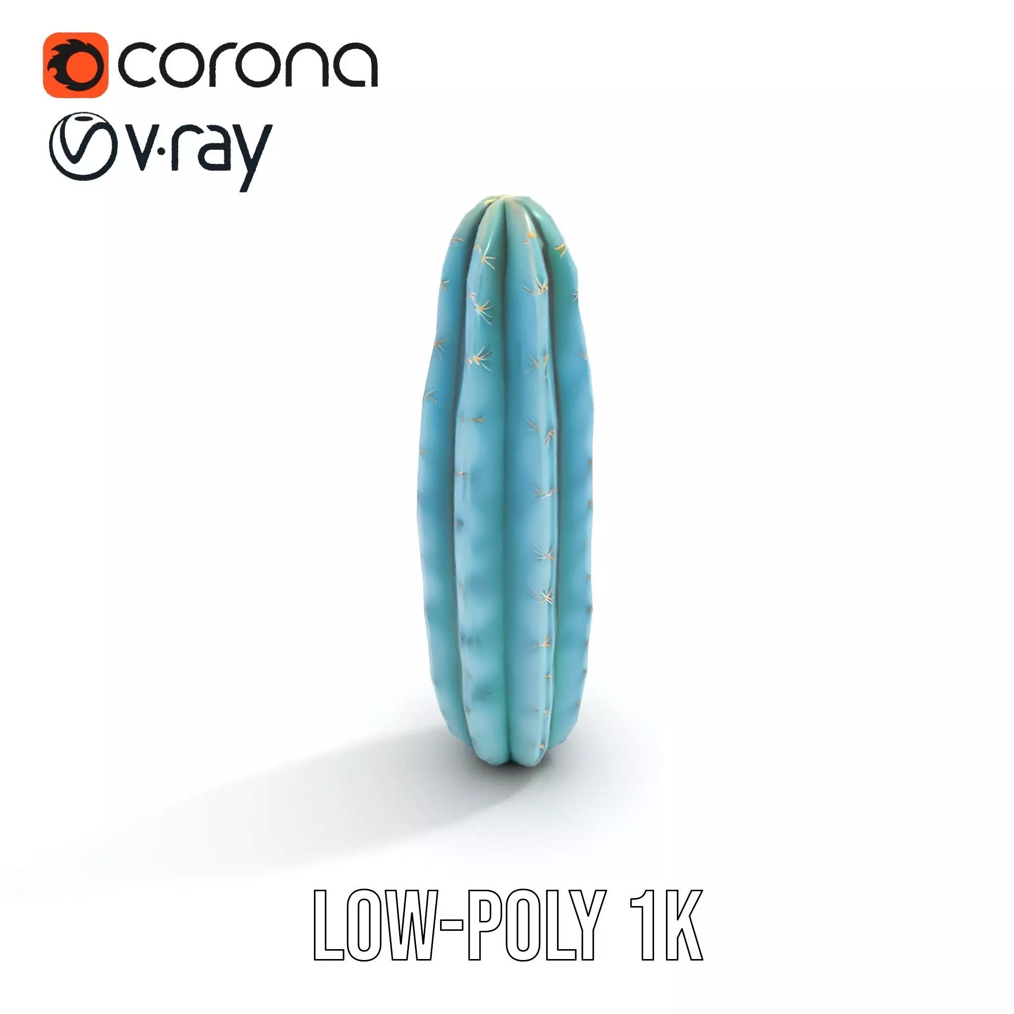 Tall Cactus Green model pack Low-poly 3D model_7