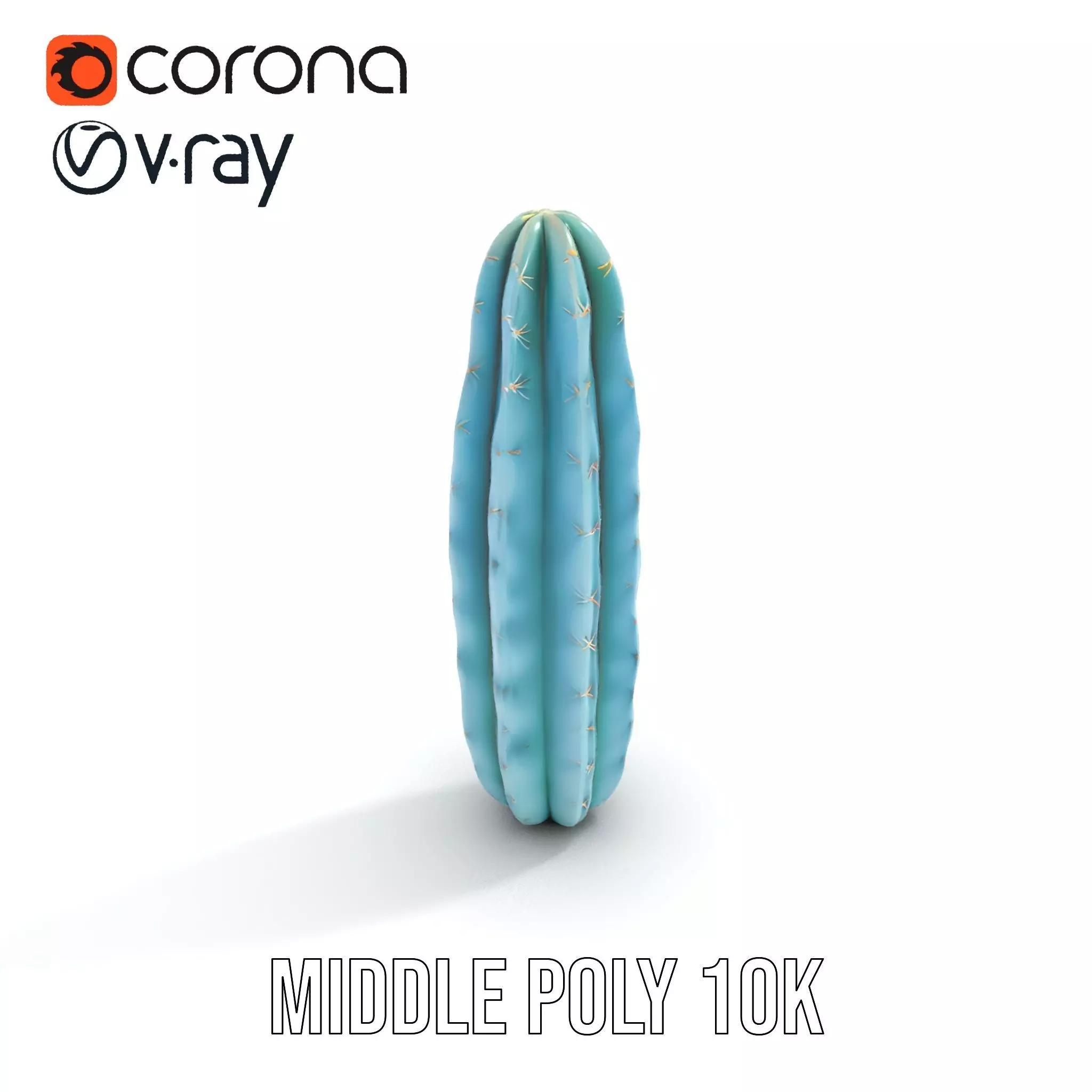 Tall Cactus Green model pack Low-poly 3D model_6