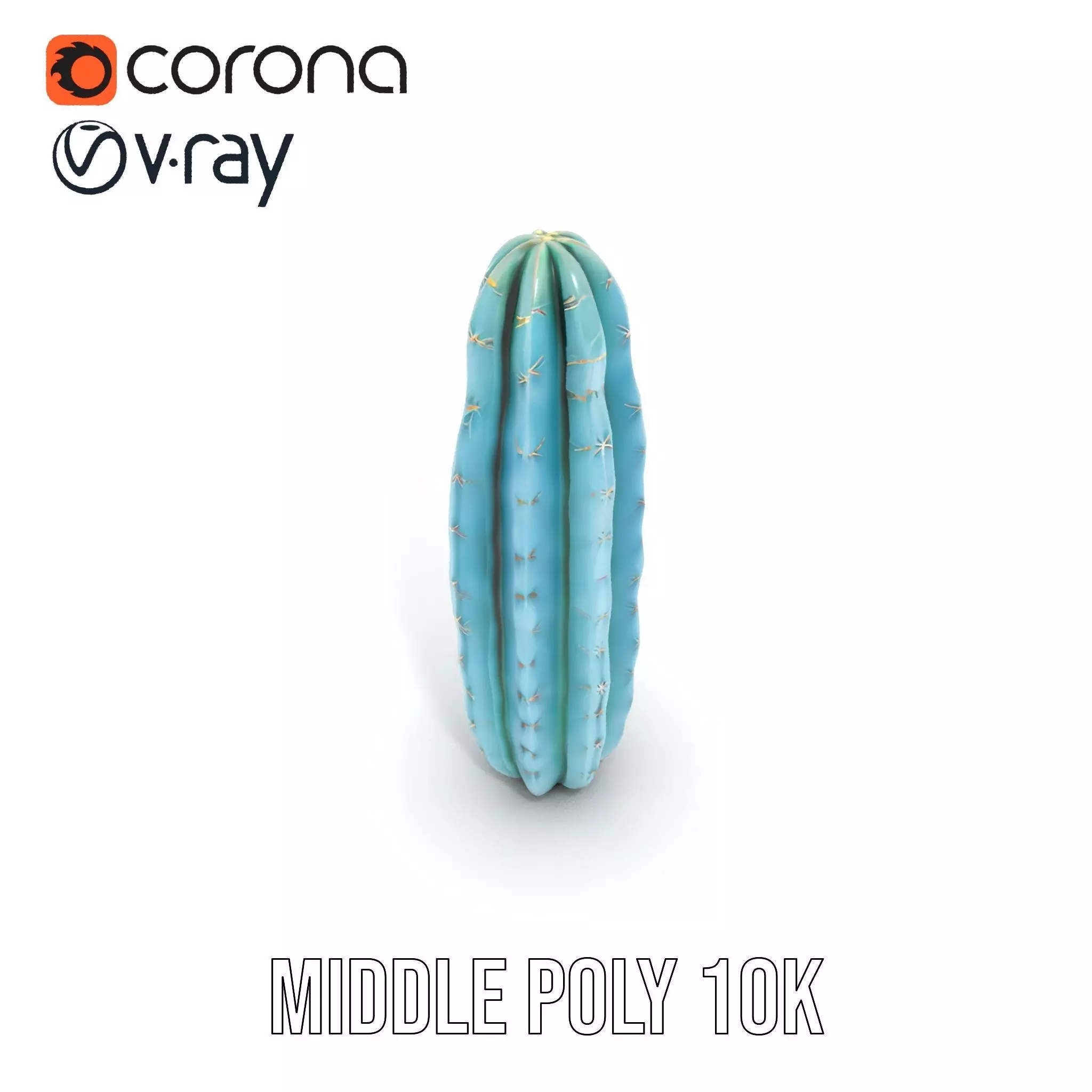 Tall Cactus Green model pack Low-poly 3D model_19