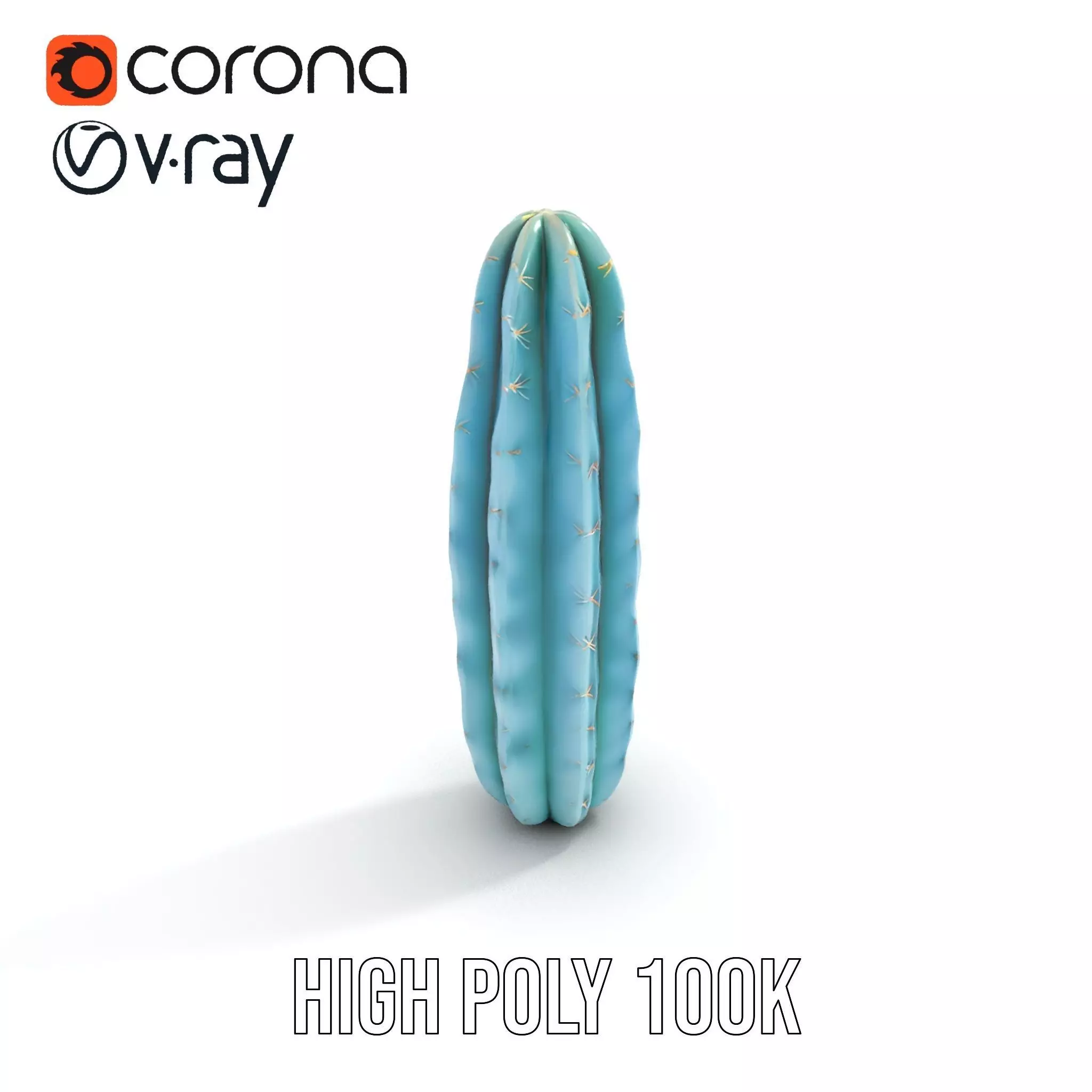 Tall Cactus Green model pack Low-poly 3D model_15