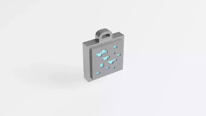 Diamond Block Keychain Minecraft Inspired 3D print model