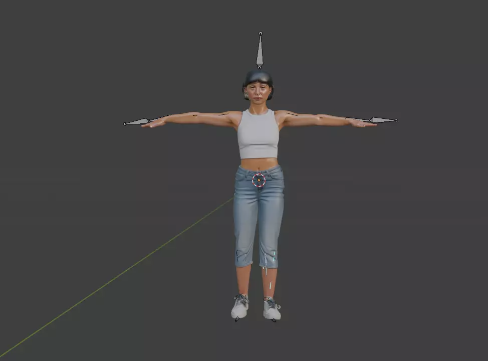 Rigged 3D Female Game Character Model 3D model_6