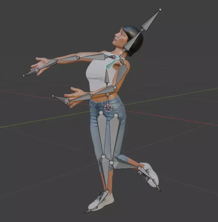 Rigged 3D Female Game Character Model 3D model_4