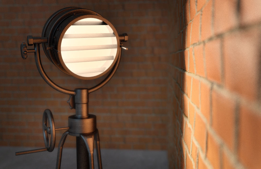 Industrial Lamp  Free 3D model_2