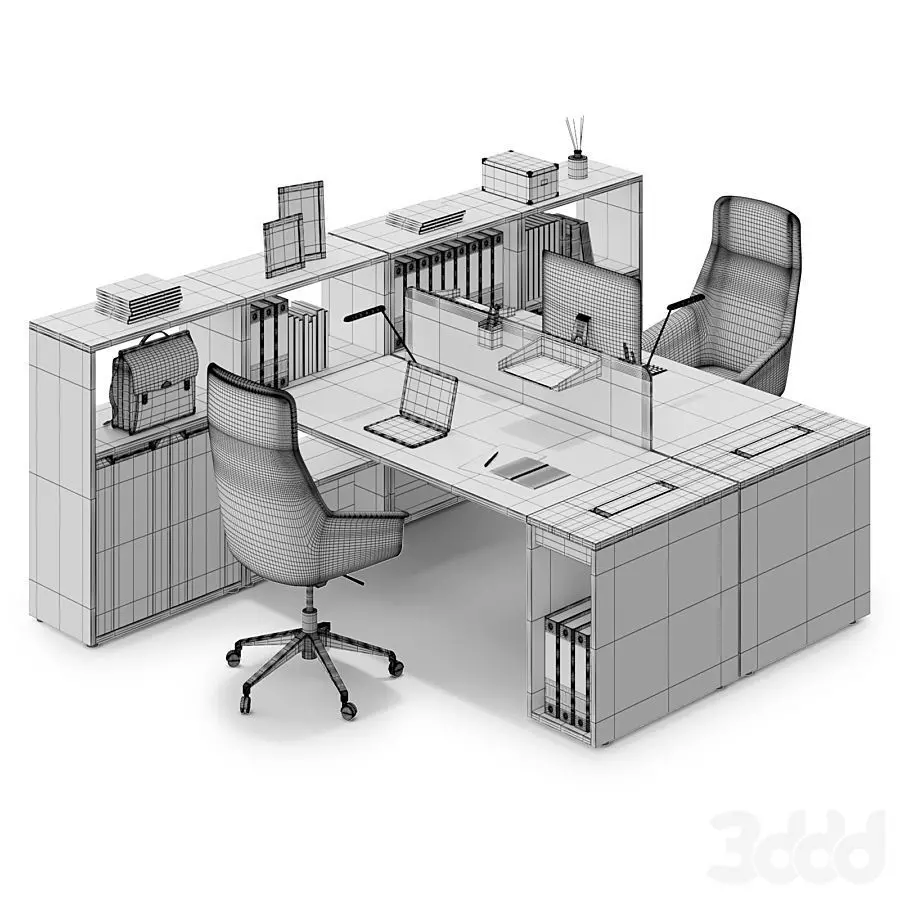 Modern  Workstation 3D Model  3D model_2
