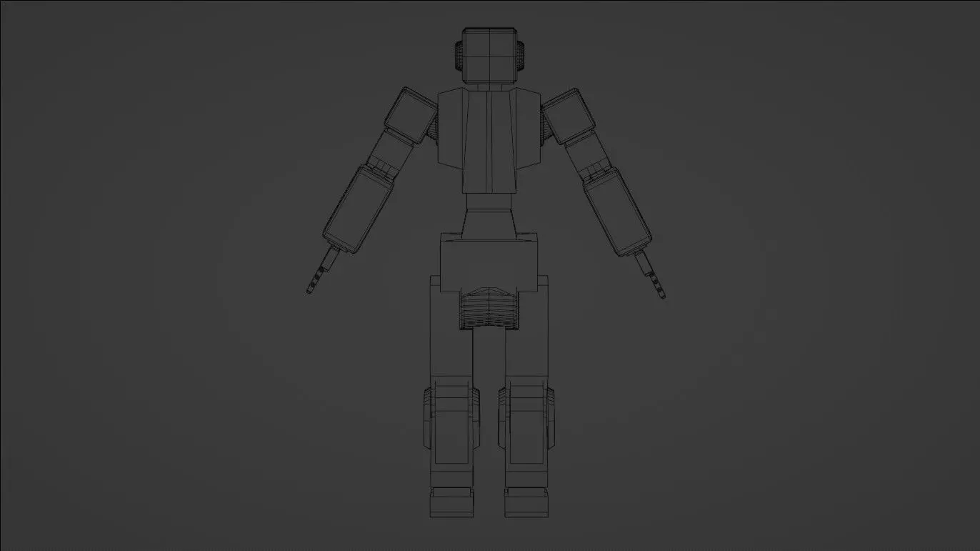 Basic Robot Low-poly 3D model_7