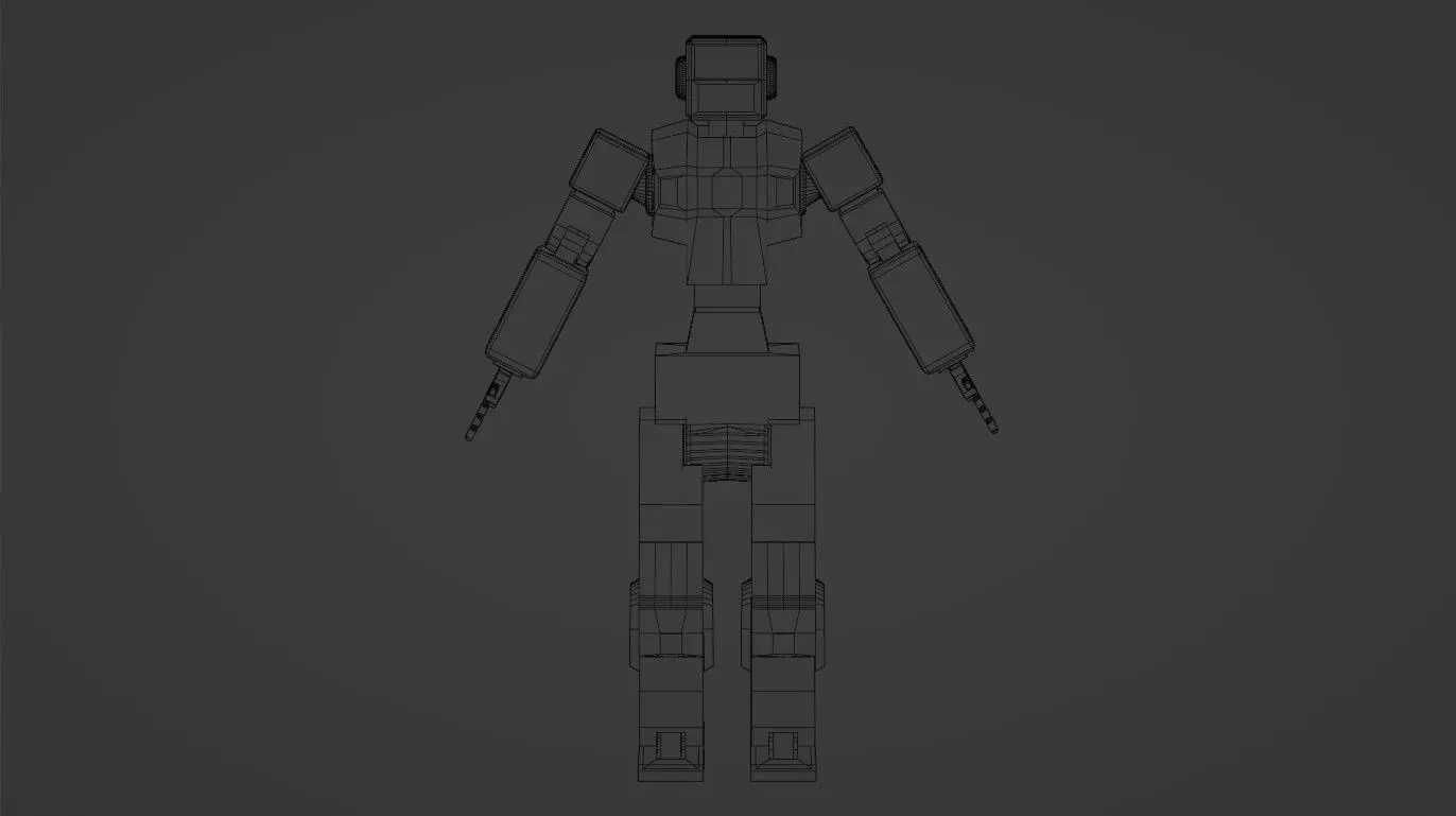 Basic Robot Low-poly 3D model_3