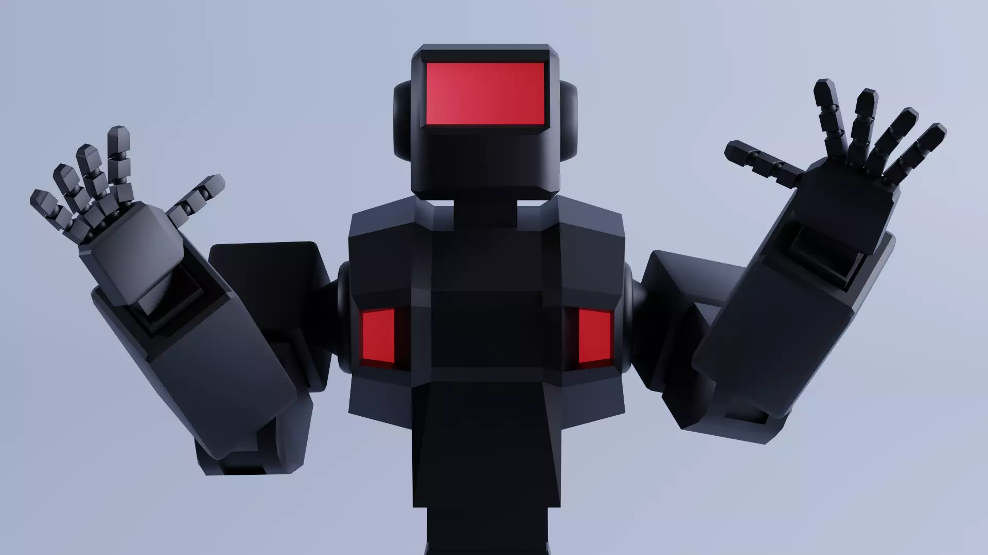 Basic Robot Low-poly 3D model_0