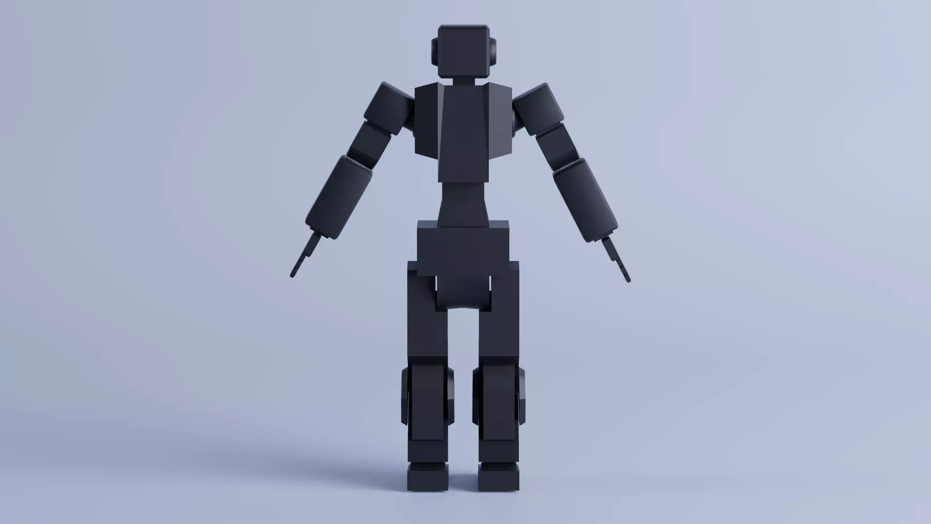 Basic Robot Low-poly 3D model_6