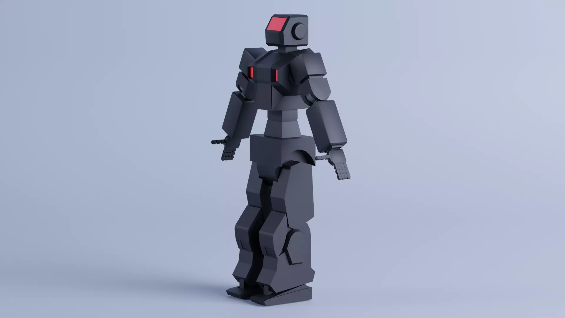Basic Robot Low-poly 3D model_4