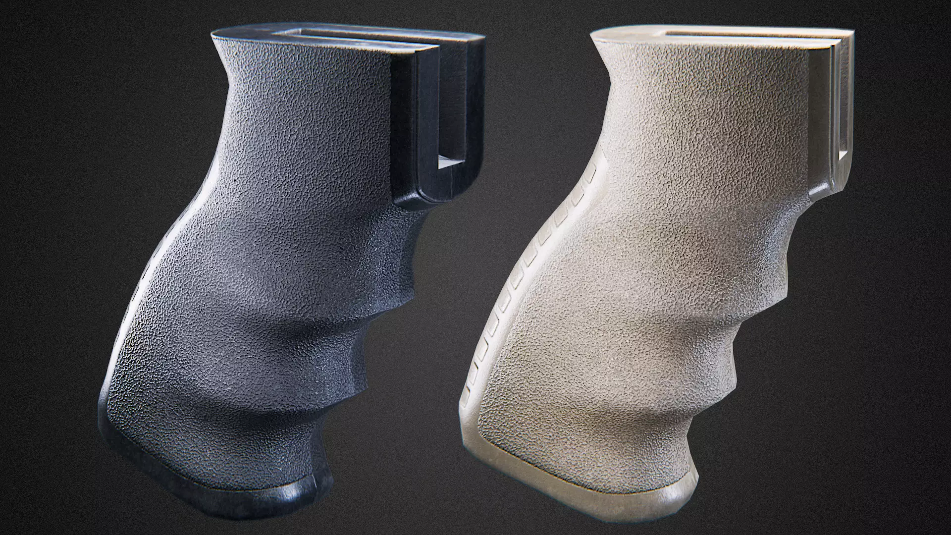 Pistol Grip forward tactical Low-poly 3D model_0