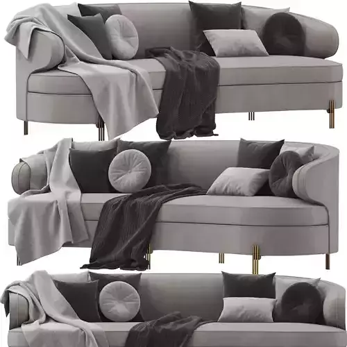 Modern curved cozy 2 person sofa 