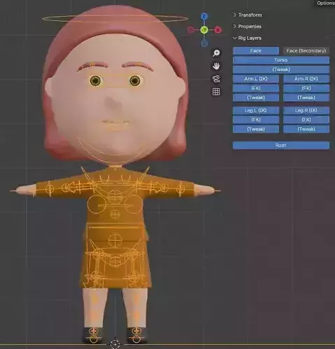 3D Character for Cartoon Full Face Rig 3D model
