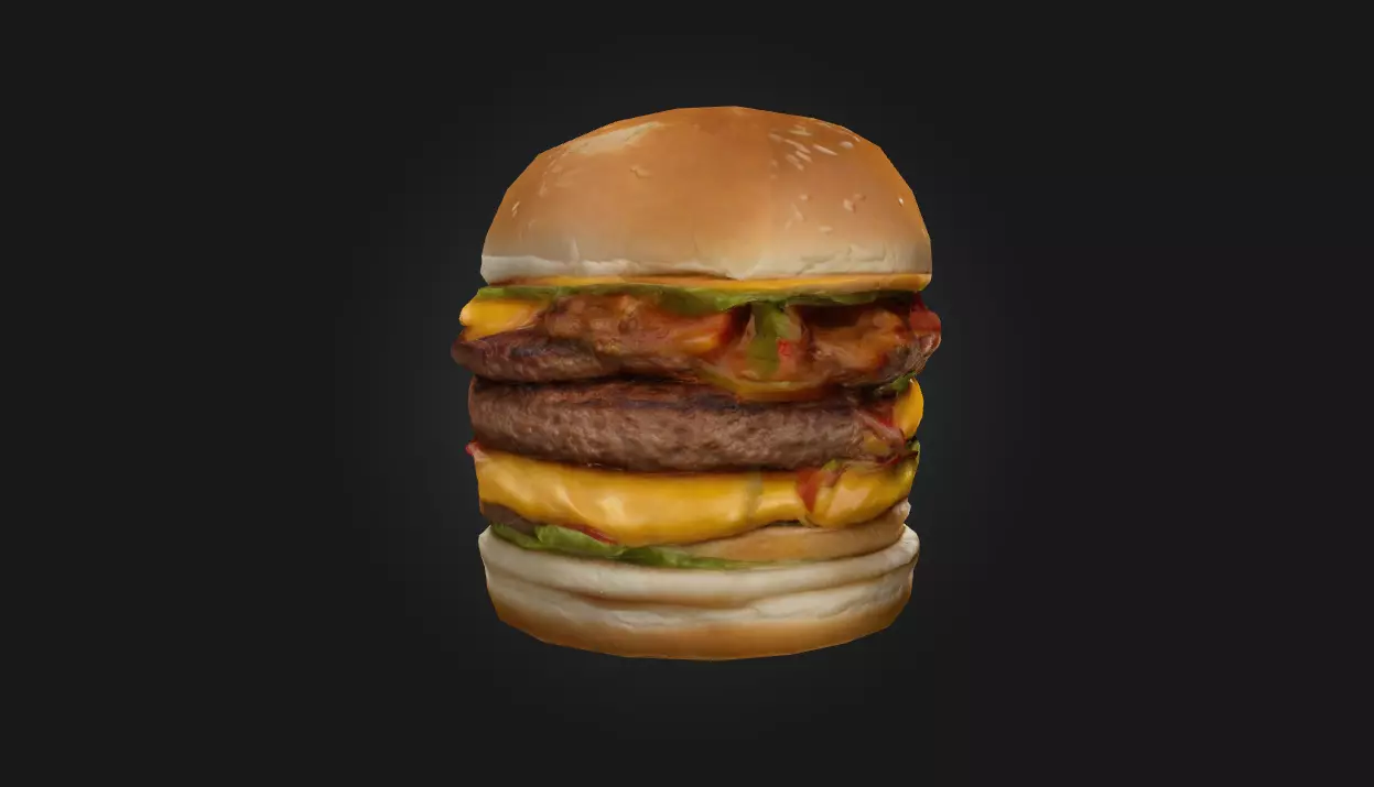 Burger Low-poly 3D model_1