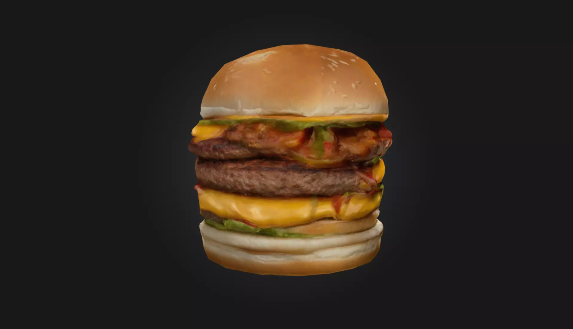 Burger Low-poly 3D model_0