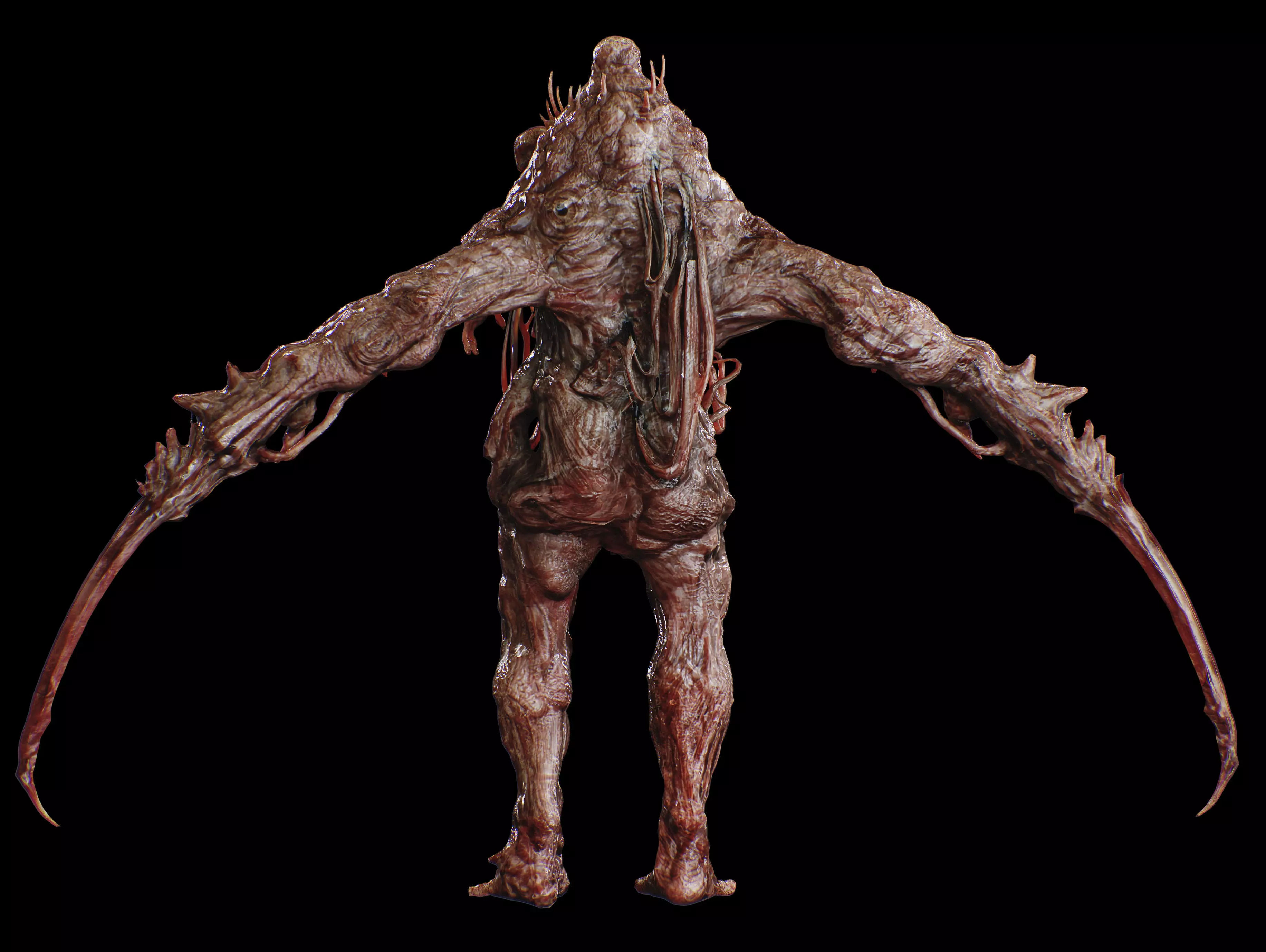 Horror Mutated Creature Low-poly 3D model_13