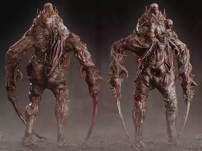 Horror Mutated Creature Low-poly 3D model Horror Mutated Creature Low-poly 3D model