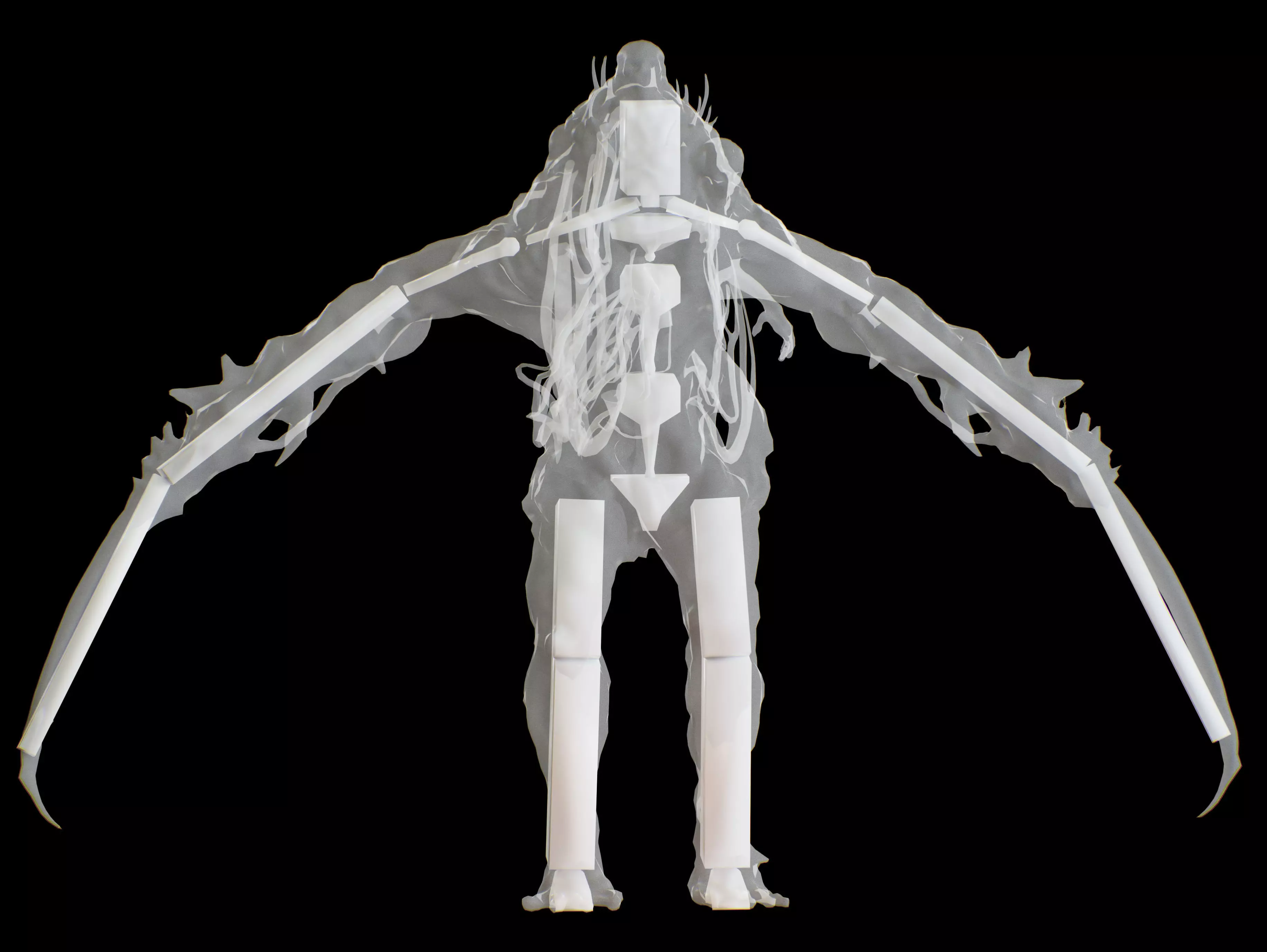 Horror Mutated Creature Low-poly 3D model_14