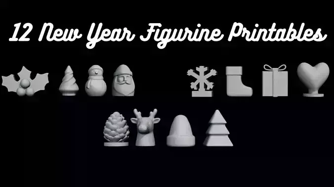 12 New Year Figurine Printables 3D print model
