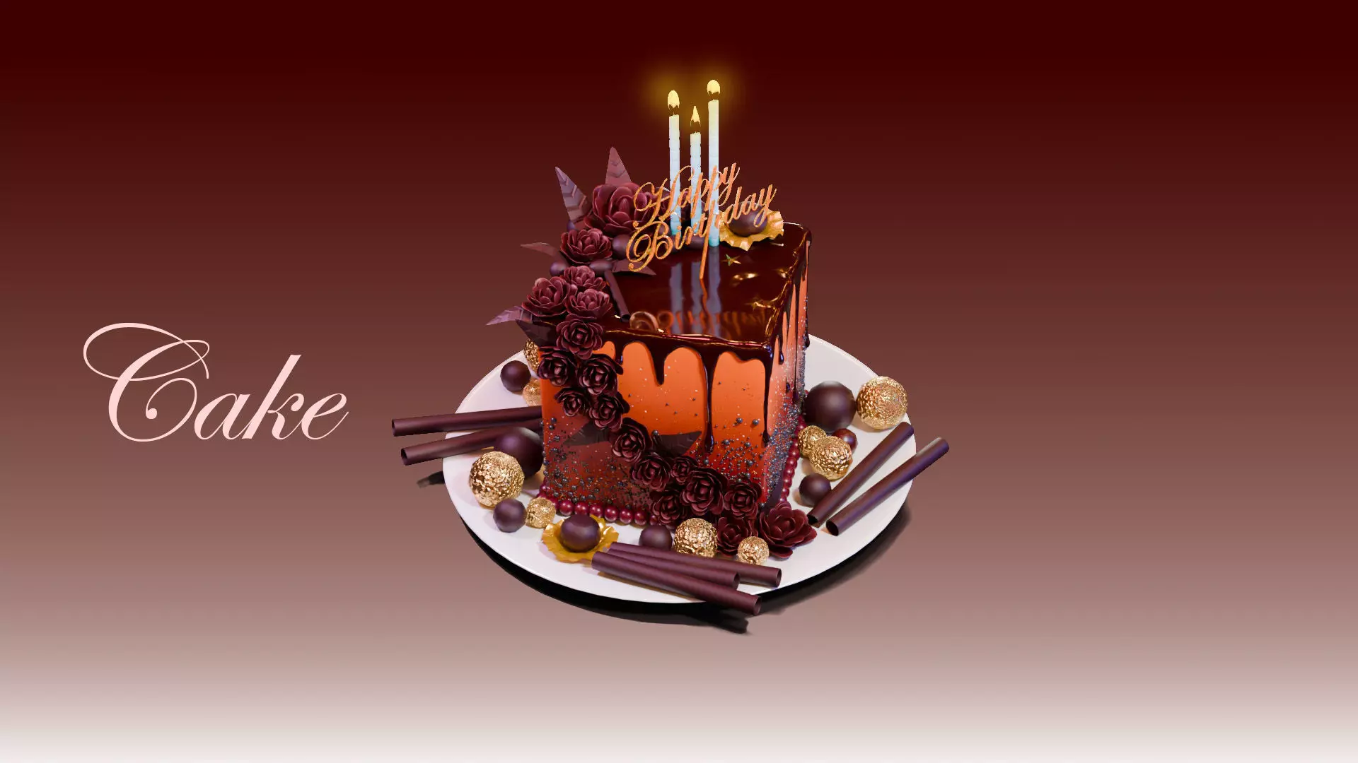 Cake 3d model Low-poly 3D model