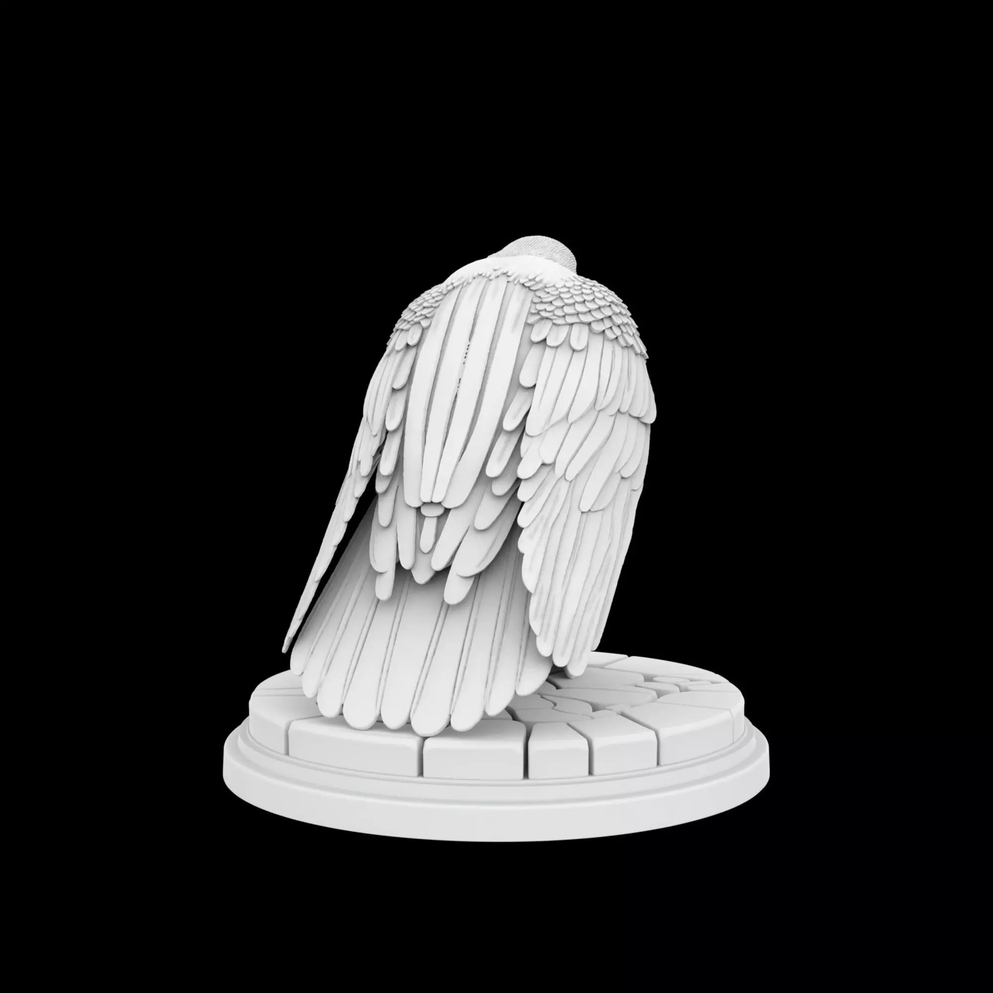 Perched Raven Cawing on Skull 3D print model_4
