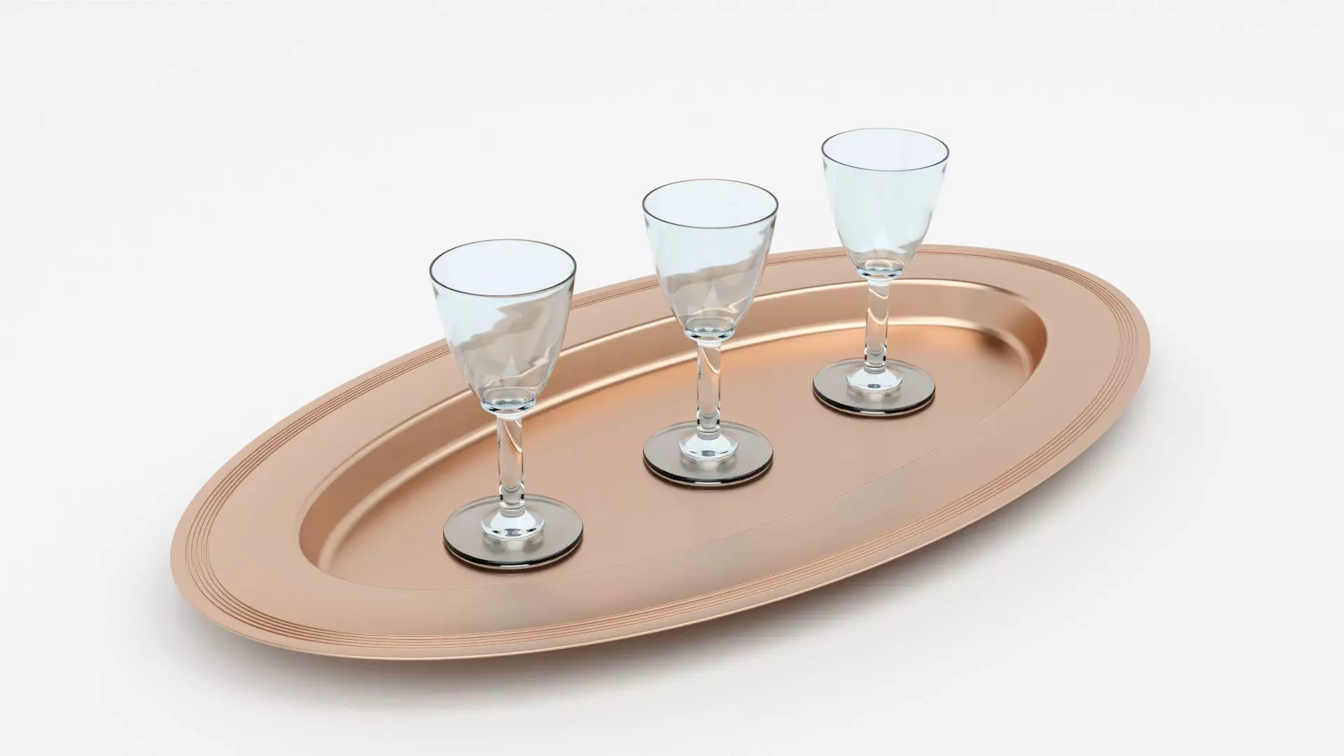 Cooper Plate Tray With Glass 3D Model 3D model_11