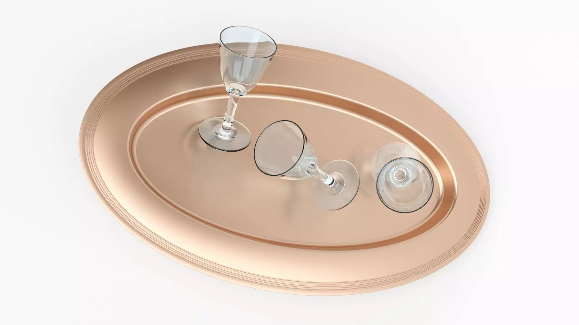 Cooper Plate Tray With Glass 3D Model 3D model_26