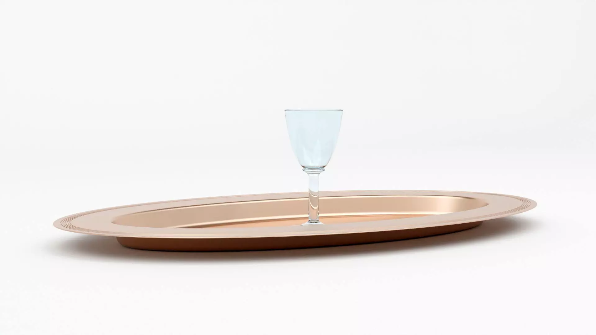 Cooper Plate Tray With Glass 3D Model 3D model_9