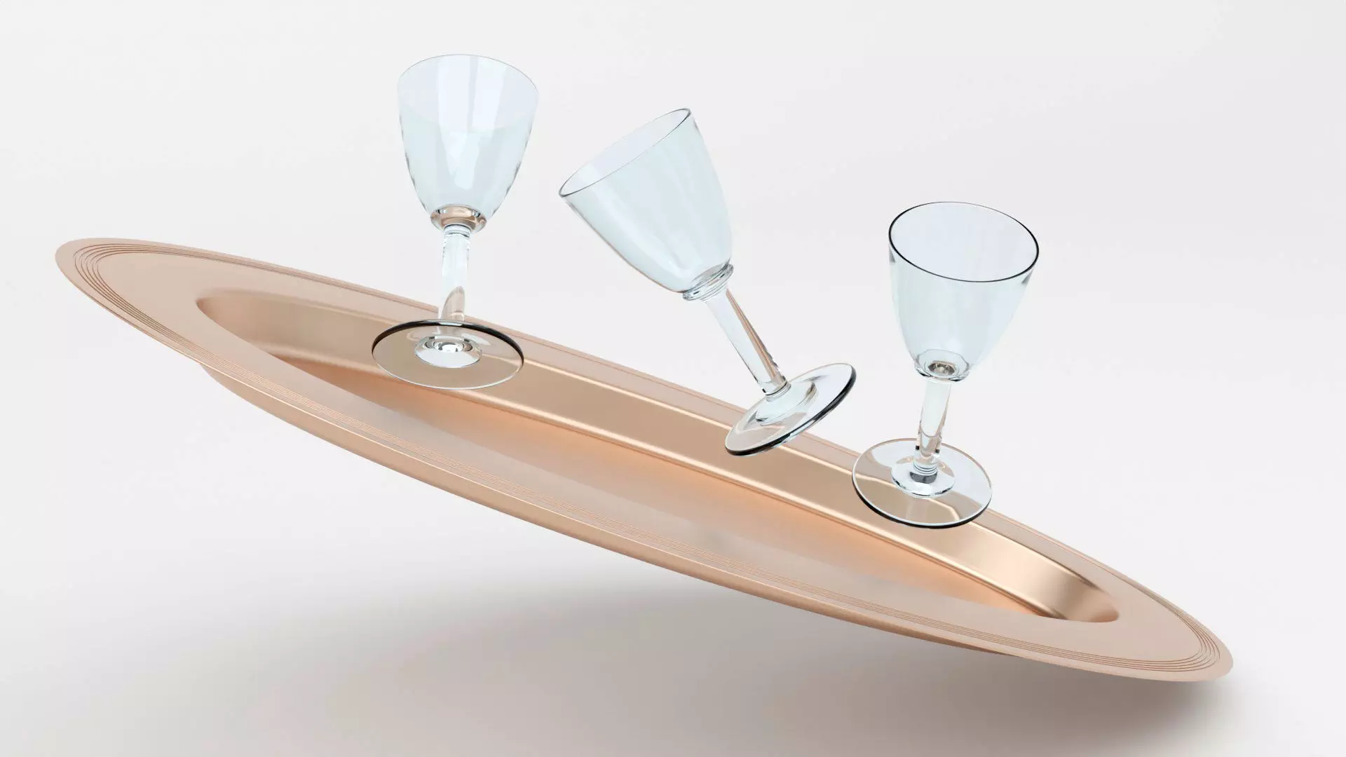 Cooper Plate Tray With Glass 3D Model 3D model_4