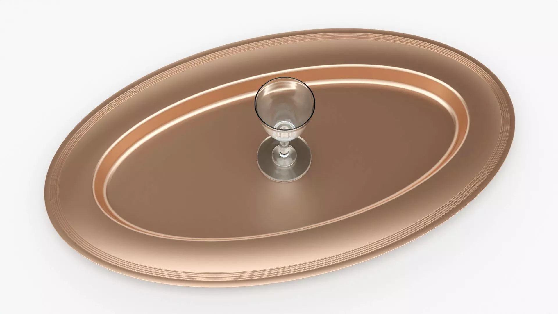 Cooper Plate Tray With Glass 3D Model 3D model_21