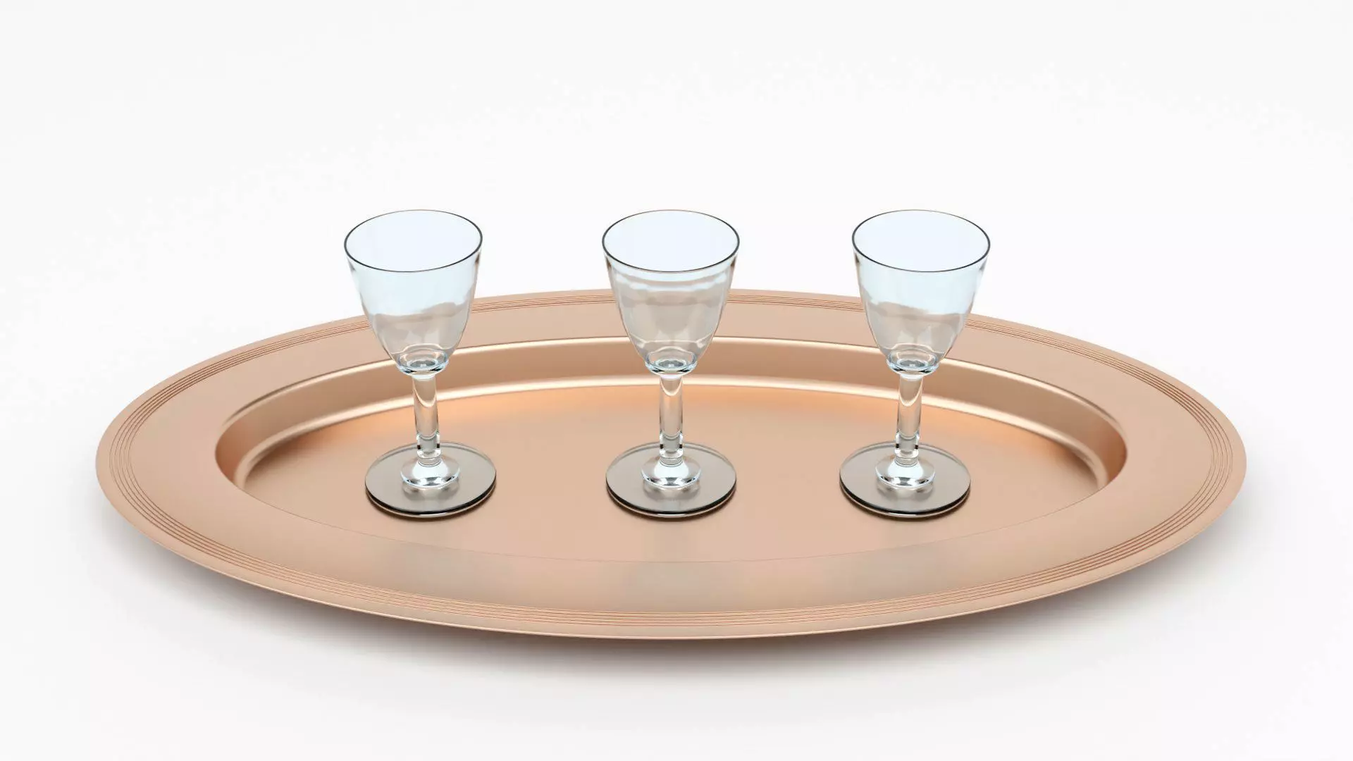 Cooper Plate Tray With Glass 3D Model 3D model_8