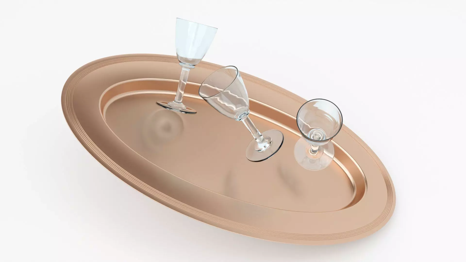 Cooper Plate Tray With Glass 3D Model 3D model_6