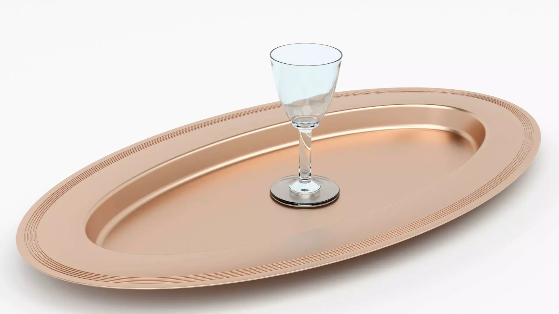 Cooper Plate Tray With Glass 3D Model 3D model_1