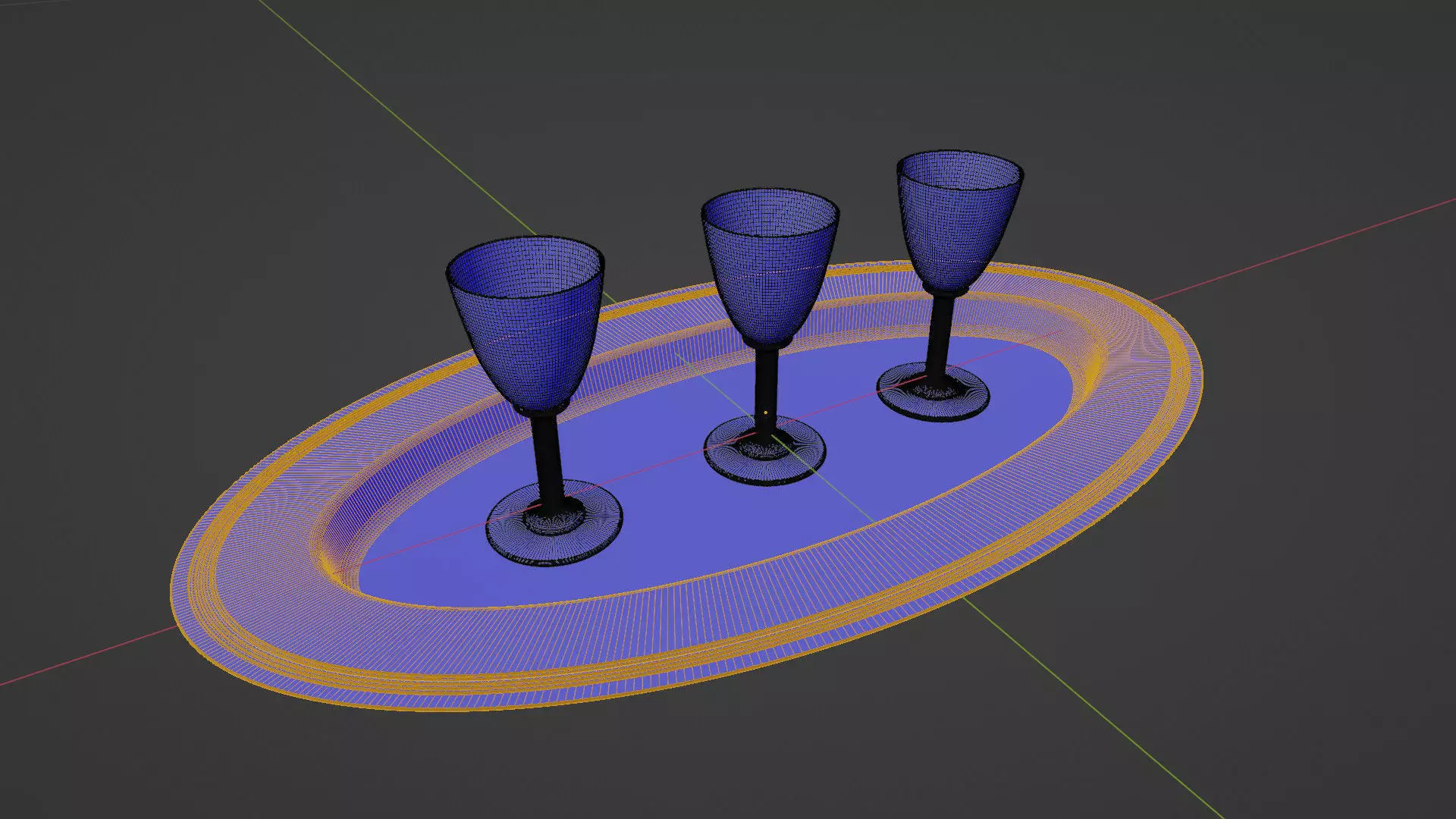 Cooper Plate Tray With Glass 3D Model 3D model_25