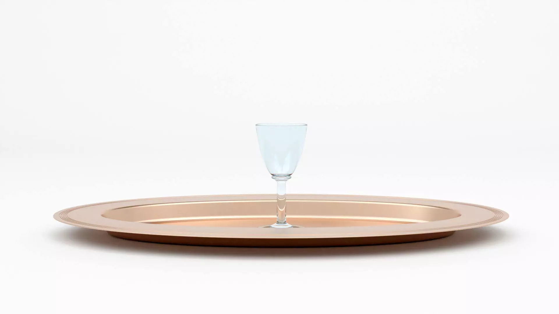 Cooper Plate Tray With Glass 3D Model 3D model_0