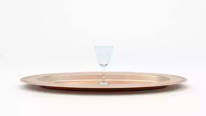 Cooper Plate Tray With Glass 3D Model