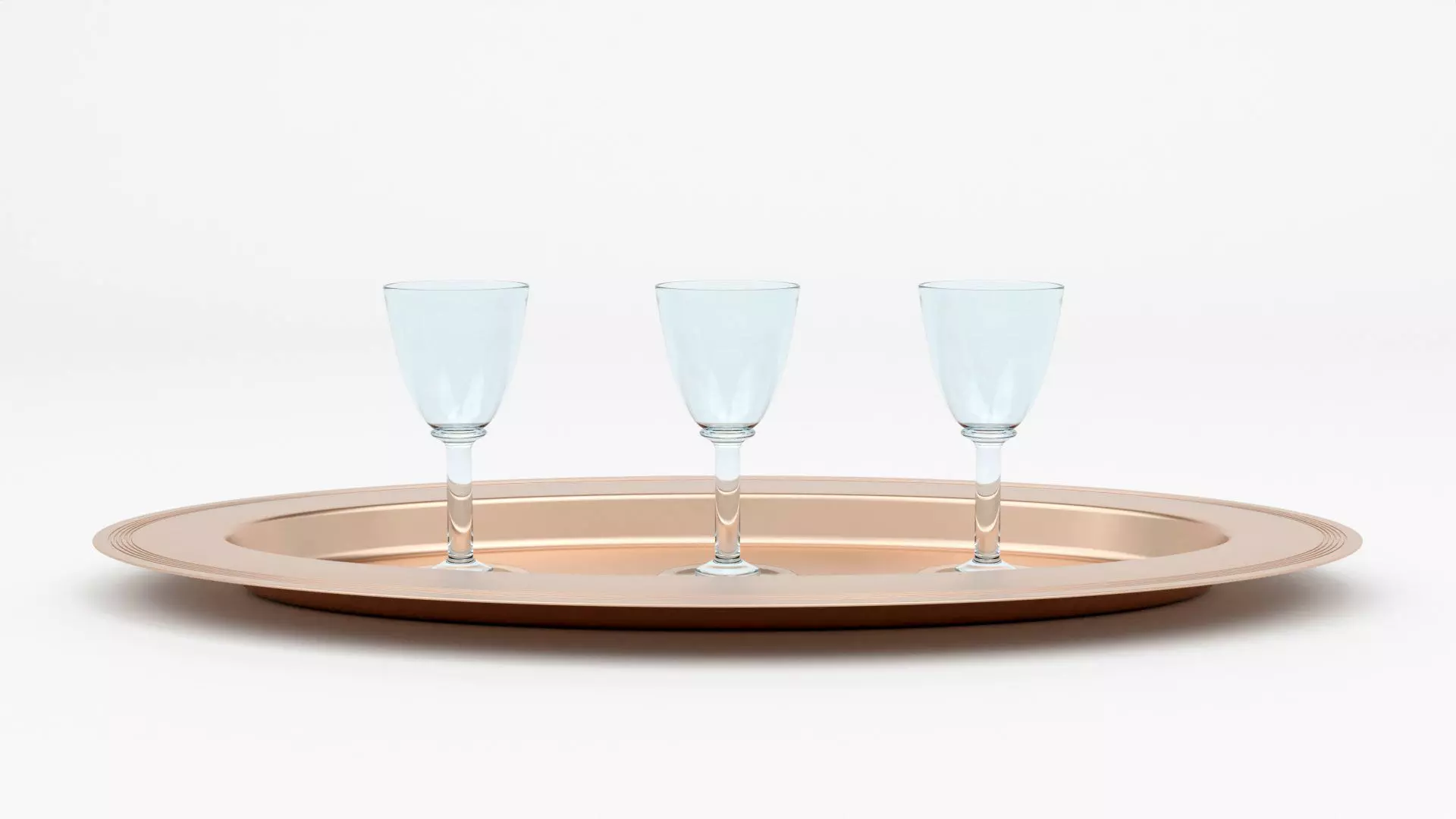 Cooper Plate Tray With Glass 3D Model 3D model_10