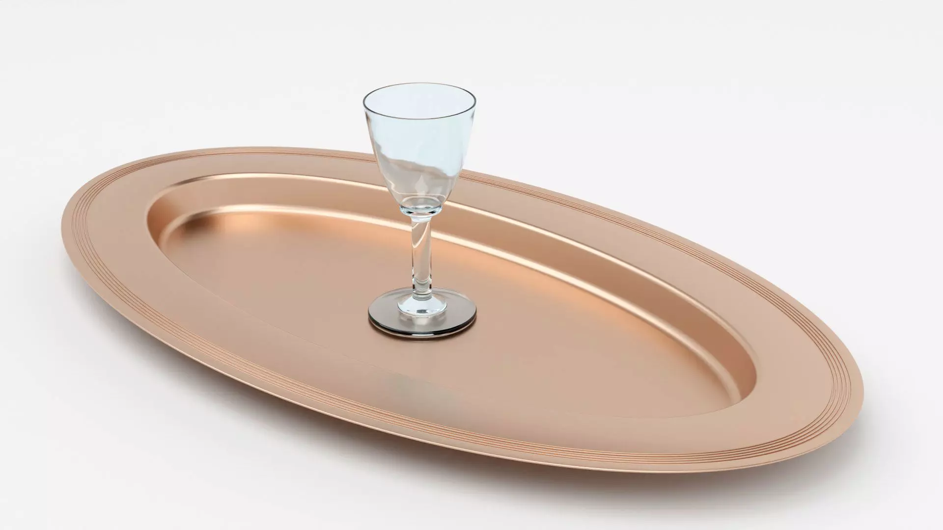 Cooper Plate Tray With Glass 3D Model 3D model_2